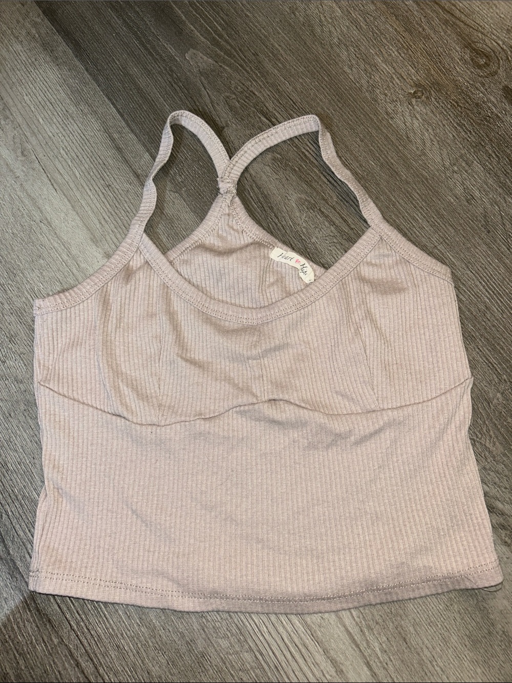 Heart Hips Ribbed Mauve Cropped Camisole